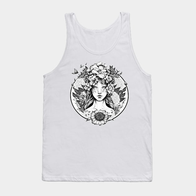 Venus with flowers Tank Top by Imagier